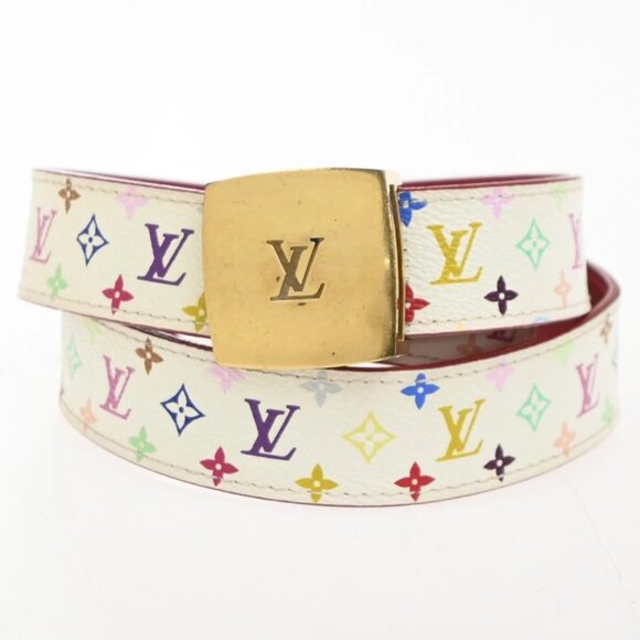 LOUIS VUITTON Ceinture Carre Belt 80/32 Monogram Multi Leather